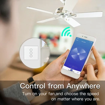 EÚ WiFi Smart Stropný Ventilátor Prepnúť APLIKÁCIU Diaľkové Časovač a Kontrolu Rýchlosti Kompatibilný so Alexa a Google Doma Žiadny Potrebný Rozbočovač