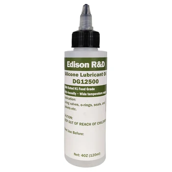 F Edison R&D Jednoduché Aplikovať Food Grade Silicone Oil 12500 cps Viskozita Multi-purpose O-krúžky Mazivo Vyrobené v Germany4OZ/120ml
