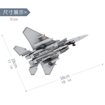 F15 Eagle Fighter Stavebné Bloky Model Wange Moderných Vojenských Zbraní Rovine Modelu Air Force Jet Hračka Zber