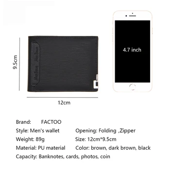 FACTOO pánske peňaženky, kožené malá taška karty peňaženky mincu kabelku fotografiu módy bežné business taška