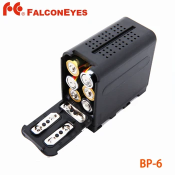 FALCON EYES 6pcs AA Batérie Prípade Pack Moc ako NP-F970 pre LED VIDEO SVETLO Panely alebo Monitor YN300 II,DV-160V