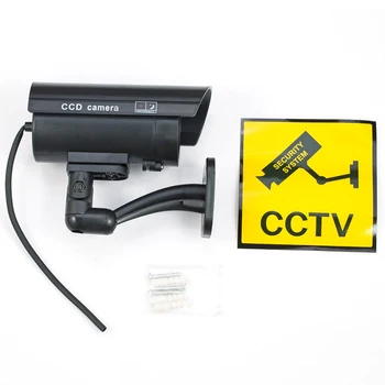 Falošné Figuríny Bezpečnostné Kamery CCTV Bullet Nepremokavé Videokamera S Blikajúca Červená LED Domov Dohľadu Vonkajšie Vnútorné Noc Monitor