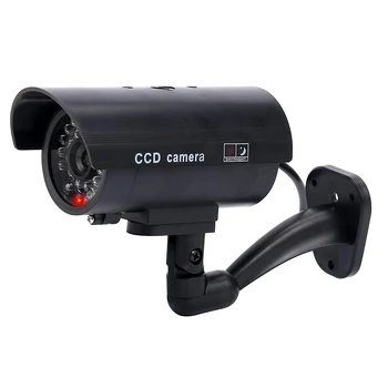 Falošné Figuríny Fotoaparát Bullet Nepremokavé Vonkajšie Vnútorné Bezpečnostné CCTV Kamera Blikajúca Červená LED