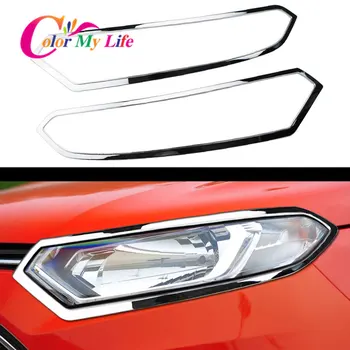 Farby Môjho Života Auto Styling ABS Chrome Auto Zmes Svetlomet Výbava pre Ford Ecosport Roky 2013-2017 Predných Svetlometov Kryt Lampy