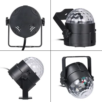 Farebné Aktivované Zvukom Disco Ball LED Fáze Svetlá 3W RGB Laser Projektor Svetlo Lampy Vianočný Večierok Dodávky Deti Darček