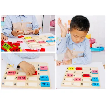 Farebné domino deti hračka drevené Montessori Vzdelávacích Deti matematiku Hračky Skoré Vzdelávanie Domino Hry darček Bloky Súpravy