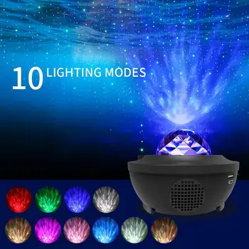 Farebné Hviezdne Nebo Projektor Blueteeth USB Hlasové Ovládanie Hudobného Prehrávača LED Nočné Svetlo Romantický Projekčnej Lampy Darček k Narodeninám