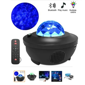 Farebné Hviezdne Nebo Projektor Nočného Blueteeth USB Hlasové Ovládanie Hudobného Prehrávača LED Nočné Osvetlenie Led Nabíjania Lampa Deti Darček