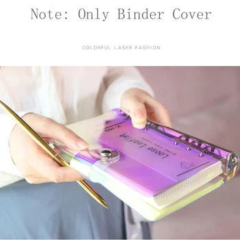 Farebné Laserové Notebook Kryt A5 A6 PVC Binder Loose leaf Poznámka knihu Denník Journ Plánovač Agenda 2020 2021 Školské potreby