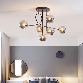 Farebné sklo Moderné LED svietidlá pre obývacia izba, Spálňa AC85-265V umenie luster, Spálne, Interiérové Stropné čiernej a zlatej, luster