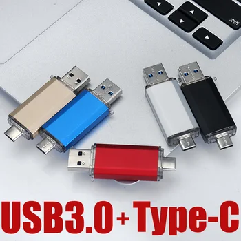 Farebné USB 3.0 Typ-C prenosný disk usb kl ' úč 16GB 32GB 64GB 128 gb kapacitou 256 GB kľúč usb pero disk flash usb3.0 pre TypeC telefón