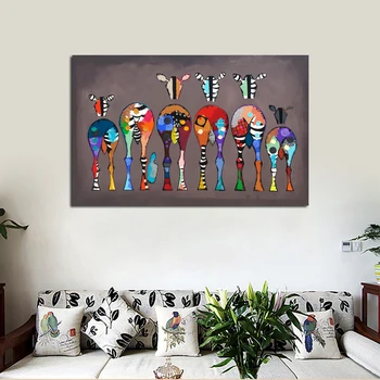 Farebné Zvieratá Abstraktné Zebra Plagáty a Vytlačí Plátno na Maľovanie Škandinávskych Cuadros Wall Art Obrázky pre Obývacia Izba Dekor