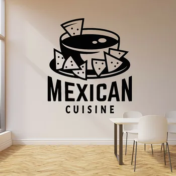 Fast Food Stenu Odtlačkový Mexickej Kuchyne, Nachos, Nápis, Logo, Dvere, Okno, Samolepky Reštaurácia, Jedáleň Výzdoba Interiéru E605