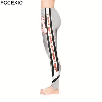 FCCEXIO Ženy Legíny Vysoký Pás Fitness Leginy Veľký péro 3D Tlač Leggins Ženské Nohavice Nové Cvičenie Legíny Slim Nohavice