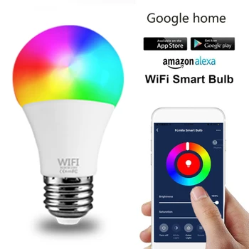 Fcmila cloud smart wifi žiarovka 15W RGB+SCS smart žiarovky pre Amazon Alexa/Google App farebné Inteligentné Diaľkové Ovládanie wifi žiarovky