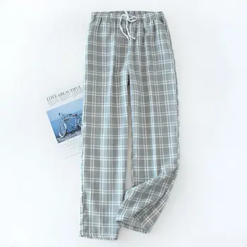 Fdfklak Nové príležitostné sleepwear nohavice ženy jar jeseň bavlnené pyžamá nohavice prekladané pár domov nohavice mužov spanie nohavice