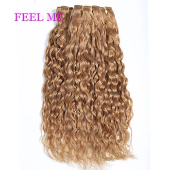 FEELME #27 Honey Blonde Vody Vlna Ľudských Vlasov Zväzky Pre Black 3/4PCS Brazílsky Vody Vlna predlžovanie Vlasov Remy Vlasy na Predaj