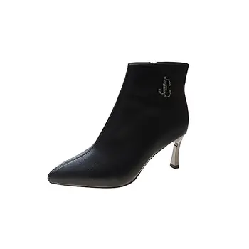Feminino Zbrusu nový hot predaj žien nahé farba členková obuv black pracky dámy rytier topánky na vysokom podpätku bodce