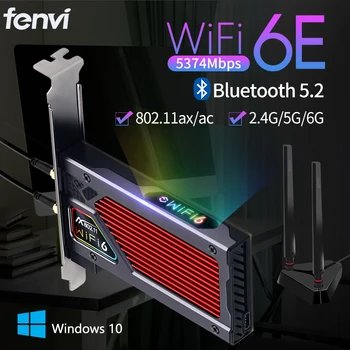 Fenvi FV-AXE3000 Wi-Fi 6E AX210 Bluetooth 5.2 Bezdrôtový 5374Mbps 2.4 G/5 ghz/6 G WiFi 802.11 AX/AC PCIExpress Sieťovú Kartu Adaptér PC