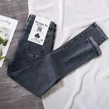 Ff8504 2019 nové jeseň zima ženy móda bežné Džínsové Nohavice dámske džínsy vysoký v strede zúžený džínsy