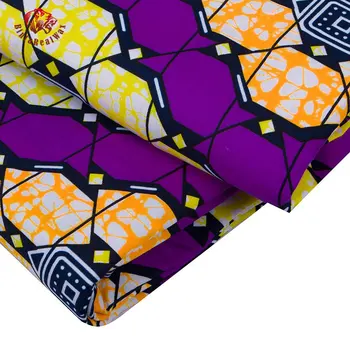 Fialová Afriky Textílie 6 Metrov/veľa Ankara Polyesterovej Tkaniny Pre Šaty, Šitie Reálne Vosk Tlač Textílie, ktoré Lodenice Dizajnér FP6408