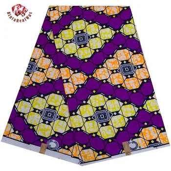 Fialová Afriky Textílie 6 Metrov/veľa Ankara Polyesterovej Tkaniny Pre Šaty, Šitie Reálne Vosk Tlač Textílie, ktoré Lodenice Dizajnér FP6408