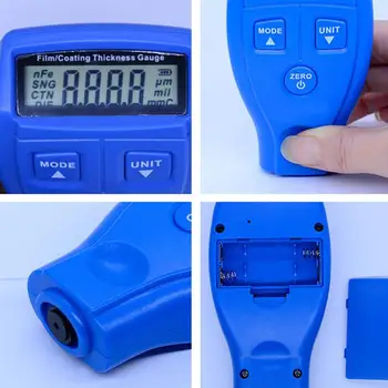 Film Farby Povlaku s Hrúbkou Meradiel, Meranie Meter Non-magnetické Auto Povrchu Laku hrúbky meracích Prístrojov Meter Tester