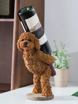 [Finančné plánovanie]Európsky štýl tvorivé víno stojan zvierat dekorácie roztomilý pes domov obývačky barovým pultom displej víno stojan darček