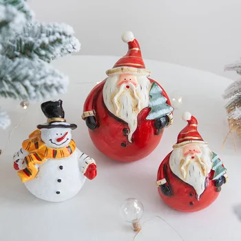 [Finančné plánovanie] Nordic Vianočné Snehuliak Santa Claus Živice Dekorácie Socha Domova Obývacia Izba Ploche Dieťa Darček