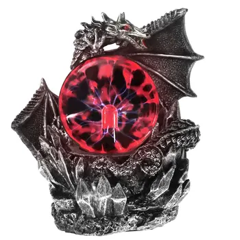 [Finančné plánovanie] Stredoveké Dragon Socha Tmavé Draci Guardian Halloween Dotyk Citlivé Elektrické Plazma Pozeraním Loptu Gotický Orb Osvetlenie