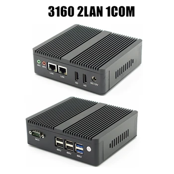 Firewall AES-NI bez ventilátora Mini PC Linux 3160 N3150 J1900 Quad Core 2GHz 2*Lan Pfsense Router Zabezpečenia Počítača 1*HDMI, WiFi