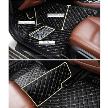 Flash mat kožené auto podlahové rohože pre Mitsubishi Pajero ASX Lancer SPORT EX Zinger FORTIS Outlander Grandis Galant auto styling