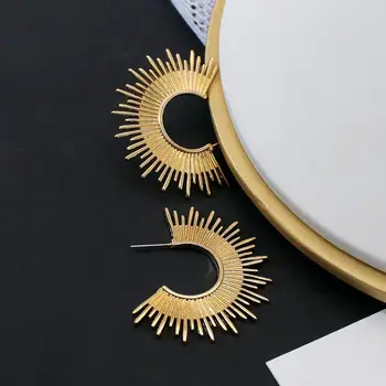 Flashbuy Nový Punk Zlatá Obruč, Náušnice pre Ženy 2020 Robustný Geometrické Kovové Náušnice, Módne Šperky Minimalistický
