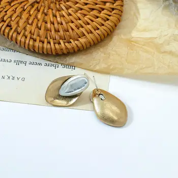 Flashbuy Vintage Kovové Stud Náušnice Žena kórejský Módy Spojov Geometrické Náušnice pre Ženy Minimalistický Šperky, DOPLNKY
