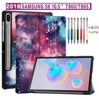 Flip kožené puzdro Pre Samsung Galaxy Tab S6 10.5 palcový 2019 SM-T865 T860 Magnetické Skladací Stojan, Kryt Prípade Tabletu Smart Slim prípade