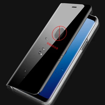 Flip Stojan Telefón Puzdro Pre Samsung Galaxy Note 9 Vymazať Zobrazenie Smart Prebudiť Kožené Okna Zadný Kryt Pre Samsung Note9 Coques Capas
