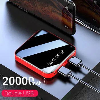 FLOVEME 20000mAh Mini Portable Power Bank Dual USB Zrkadlo Digitálnej Powerbank Externé Batérie Poverbank Pre Xiao iPhone XR