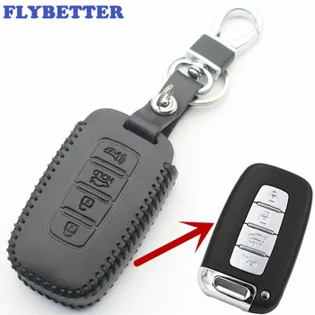 FLYBETTER pravej Kože 4Button Smart Key puzdro Pre Kia Sportage/Sorento/KX3/Forte/Sedona Auto Styling L2174