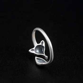 Flyleaf 925 Sterling Silver Čínskom Štýle Retro Fox Otvoriť Prstene Pre Ženy INY Mrazivý Štýl Holka Darček Vintage Šperky