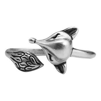 Flyleaf 925 Sterling Silver Čínskom Štýle Retro Fox Otvoriť Prstene Pre Ženy INY Mrazivý Štýl Holka Darček Vintage Šperky