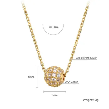 Flyleaf Koľajových Korálky Kubický Zirkón Zlaté Náhrdelníky & Prívesky Reálne 925 Sterling Silver Náhrdelník Pre Ženy Reťazca Jemné Šperky