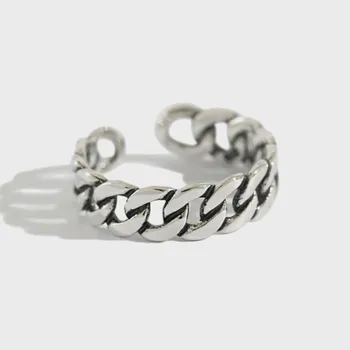 Flyleaf Urobiť Staré Reťazca Tvar Otvoriť Prstene Pre Ženy 2018 Nové 925 Sterling Silver Lady Vintage Šperky