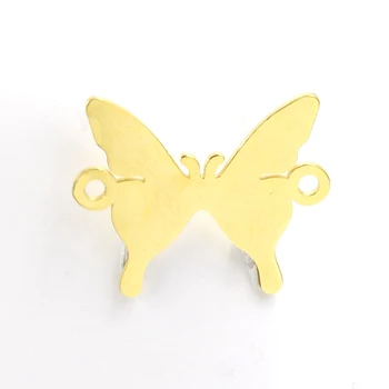 Fnixtar Nehrdzavejúcej Ocele, Leštené Zrkadlo Motýľ zobrazili kľúčové tlačidlá Konektory Ručné DIY Šperky Čo 20.5*25 mm 20piece/veľa