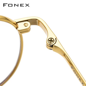 FONEX Čistého Titánu Okuliare, Rám Mužov Ultralight Kolo Krátkozrakosť, Optické Predpis Okuliare Rámy Ženy Retro Okuliare 883
