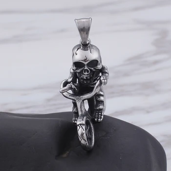 Fongten Gotický Kostra Biker Prívesok Náhrdelník Motocykel Špeciálne Prívesky Z Nehrdzavejúcej Ocele Mužov Šperky, Náhrdelníky