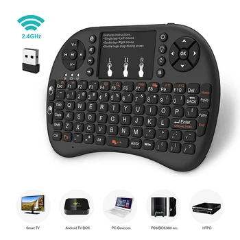 FONKEN I8 Mini Bezdrôtová Klávesnica S Touchpadom 2.4 G Tablet Keyboard Pestré Herné Bezdrôtovú Klávesnicu A Myš Pre PS4 Smart TV