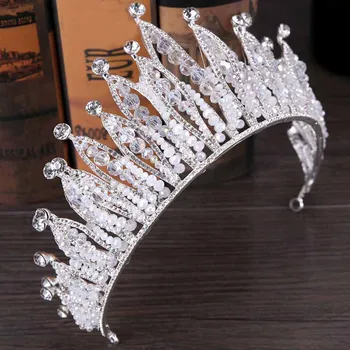 FORSEVEN Luxusné Veľké Krištáľovo Drahokamu Svadobné Tiara Korún Princezná, Kráľovná Sprievod hlavový most Nevesta Svadobné Doplnky do Vlasov JL