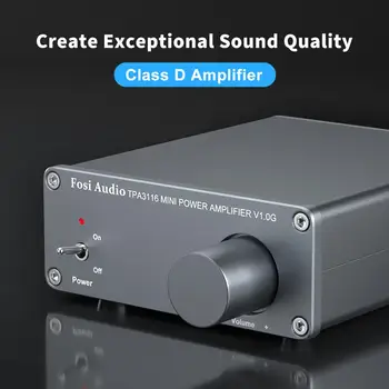 Fosi Audio V1.0 G 2 Kanálový Stereo Audio Zosilňovač Triedy D, Mini Hi-Fi Profesionálny Digitálny Zosilňovač pre Domáce Reproduktory 50W x2