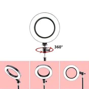 Fotografie 360-stupňový LED selfie krúžok svetlo stmievateľné USB fotoaparát telefónu studio krúžok svetlo pre live video make-up