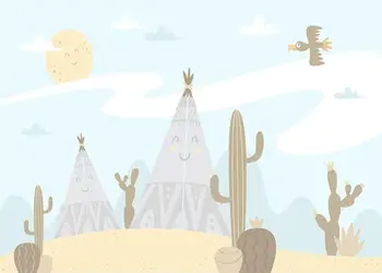 Fotografie prostredí Narodeniny západnej kovboj púšti stan kaktus deti strany fotografického pozadia photocall photophone